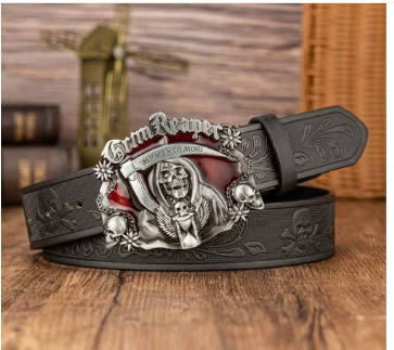 Grim Reaper Embossed Belt