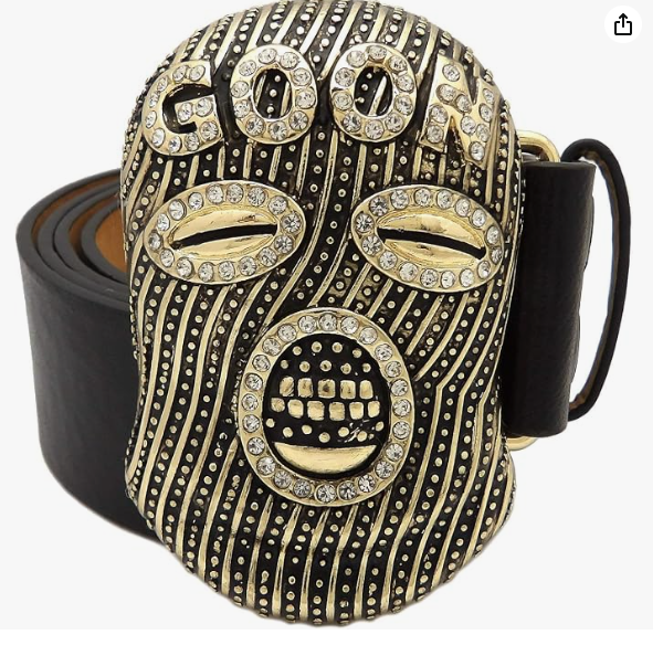 "GOON" Rhinestone Mask Belt