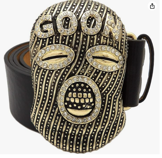 "GOON" Rhinestone Mask Belt