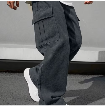 Washed Black Utility Cargo Pants